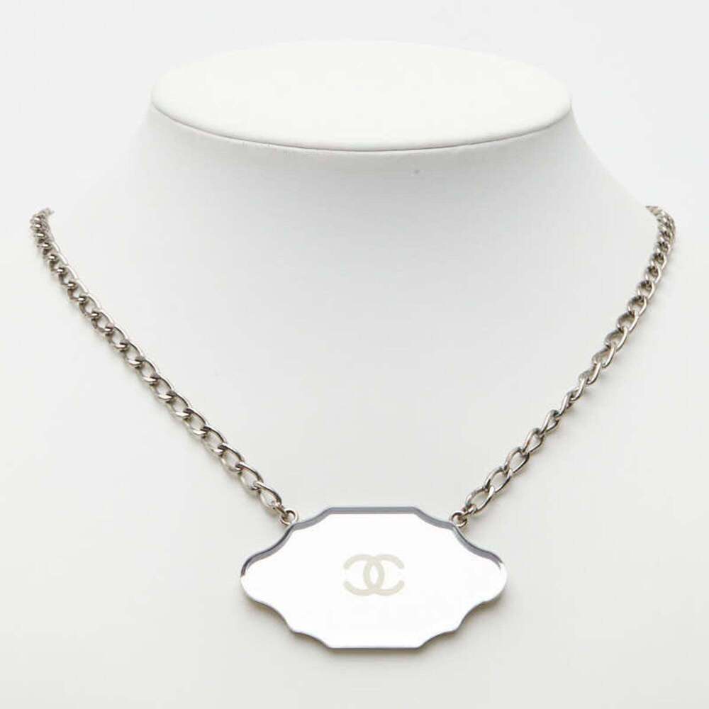 CHANEL Authentic Silver Logo Necklace - Picture 6 of 6